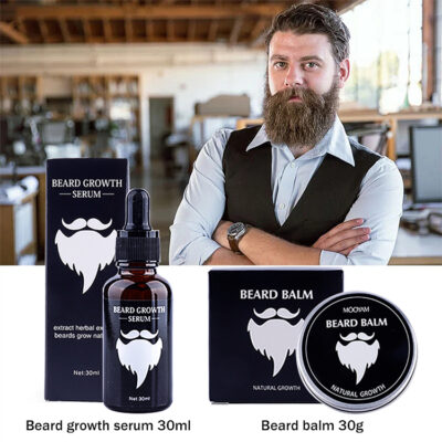 THIKURA Customized Men Care Beard Growth Balm & Serum Set