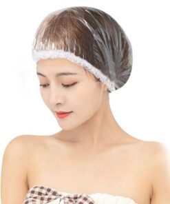 THIKURA Disposable Plastic Shower Caps 100 Pieces