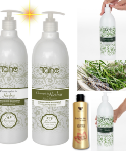 TAHE Herbal Shampoo & Conditioner 1000 ml with Herbactiv Oil Non-Oil 250 ml Set
