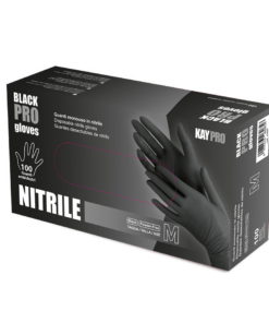 KAYPRO Black Nitrile Gloves - 100 Pieces, Size M