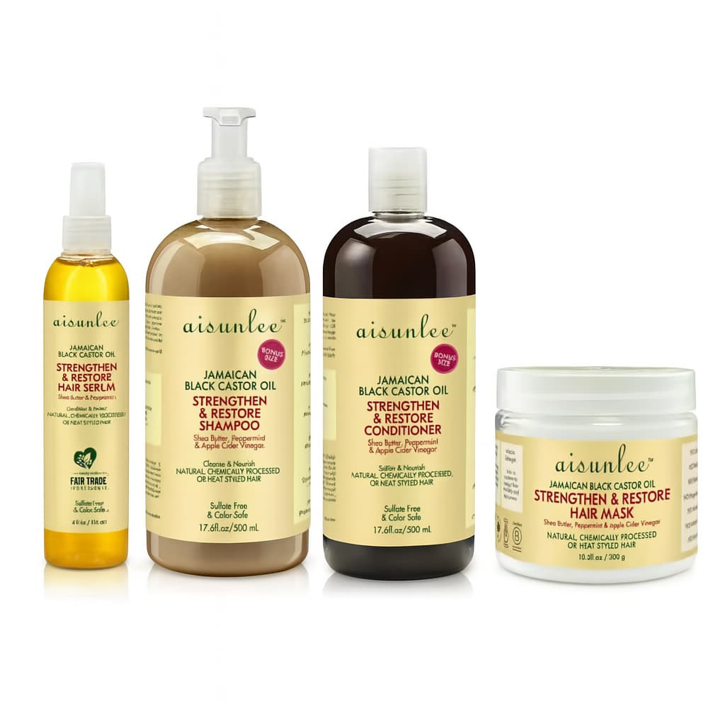 Aisunlee Jamaican Black Castor Oil hair-care product collection