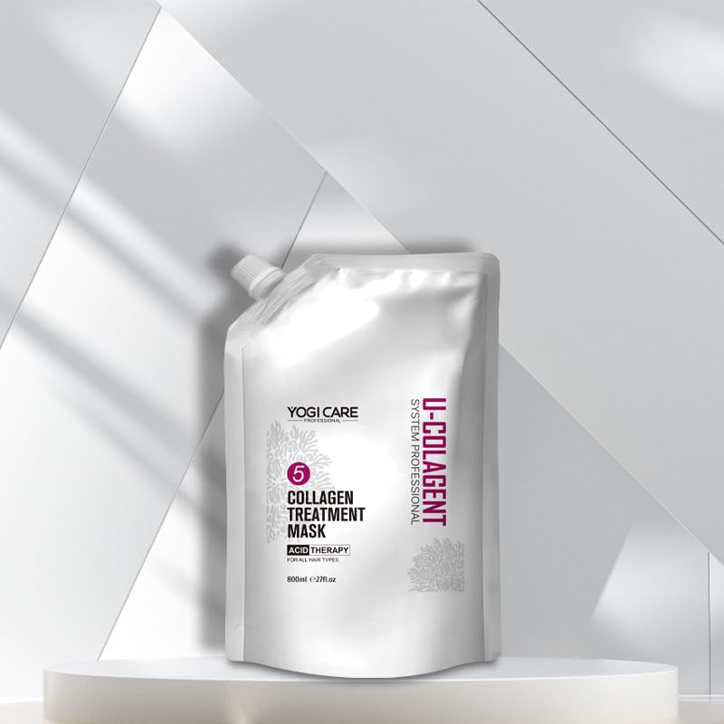 YOGI CARE Collagen Treatment Mask, Acid Therapy, Professional Hair Care, All Hair Types, 800ml, 27 fl oz 2 YOGI CARE Collagen Treatment Mask, Acid Therapy, Professional Hair Care, All Hair Types, 800ml, 27 fl oz