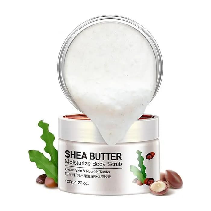 Shea Butter Moisturize Body Scrub, Exfoliating and Hydrating, 120g/4.22 oz, All Skin Types 3 Shea Butter Moisturize Body Scrub, Exfoliating and Hydrating, 120g/4.22 oz, All Skin Types
