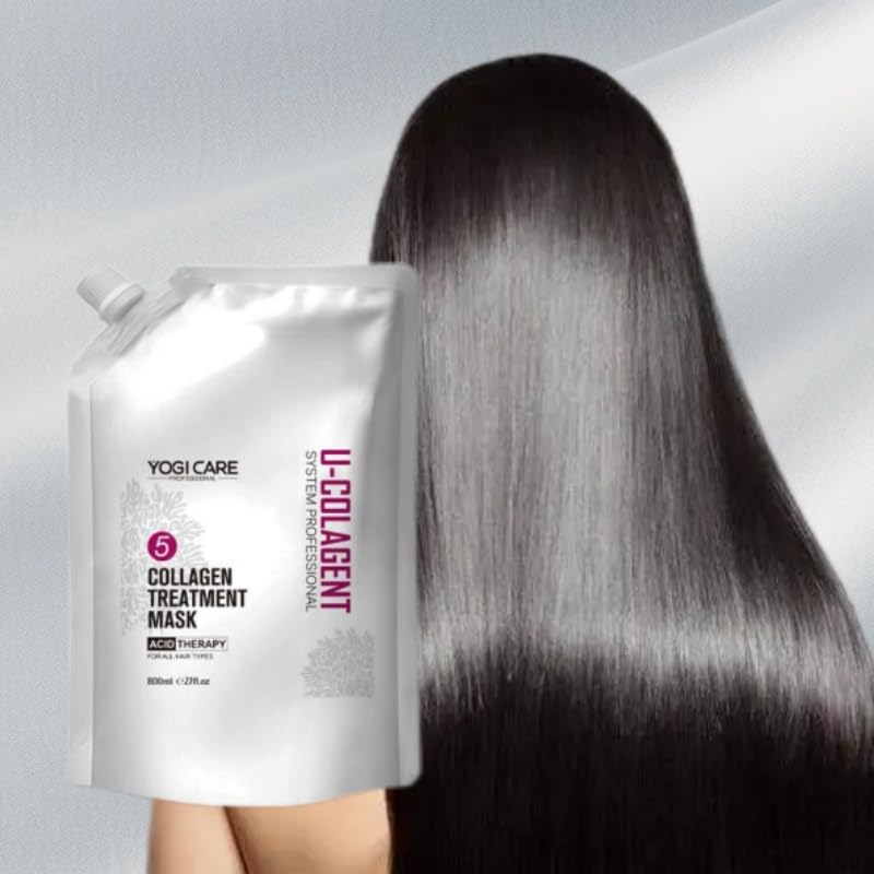YOGI CARE Collagen Treatment Mask, Acid Therapy, Professional Hair Care, All Hair Types, 800ml, 27 fl oz