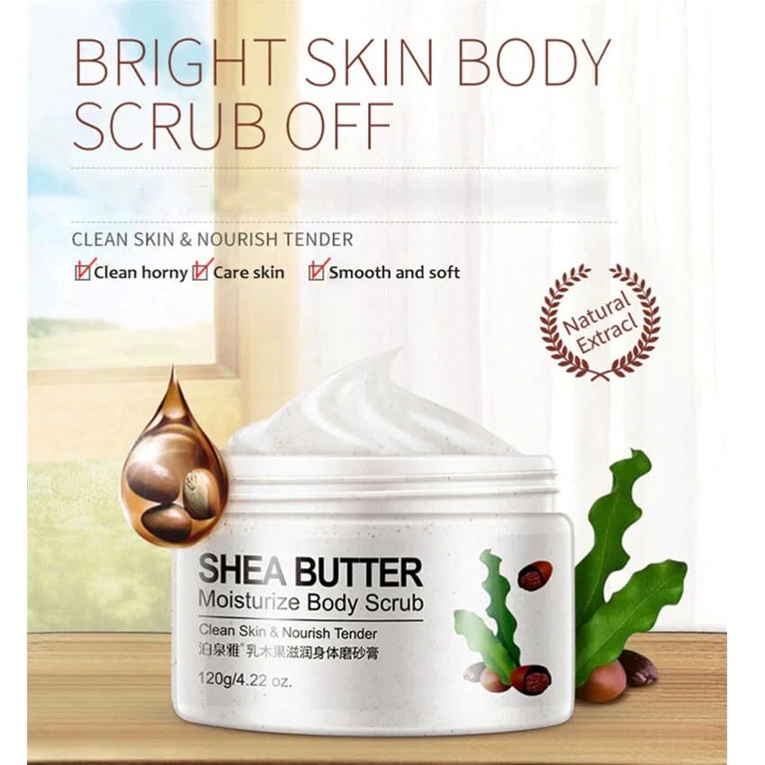 Shea Butter Moisturize Body Scrub, Exfoliating and Hydrating, 120g/4.22 oz, All Skin Types 5 Shea Butter Moisturize Body Scrub, Exfoliating and Hydrating, 120g/4.22 oz, All Skin Types
