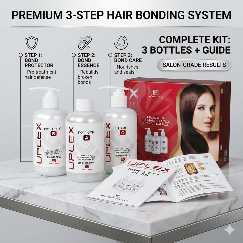 UPLEX HAIR REPAIR TREATMENT REBUILD BROKEN HAIR COLORING AND BLEACHING CARE HAIR KIT, Clear 3 UPLEX HAIR REPAIR TREATMENT REBUILD BROKEN HAIR COLORING AND BLEACHING CARE HAIR KIT, Clear