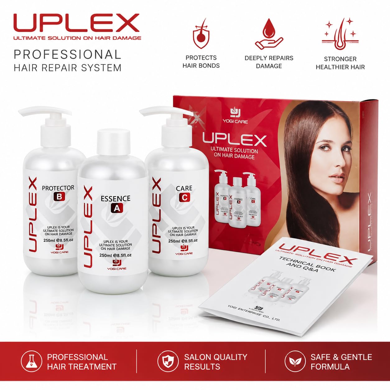 UPLEX HAIR REPAIR TREATMENT REBUILD BROKEN HAIR COLORING AND BLEACHING CARE HAIR KIT, Clear 2 UPLEX HAIR REPAIR TREATMENT REBUILD BROKEN HAIR COLORING AND BLEACHING CARE HAIR KIT, Clear
